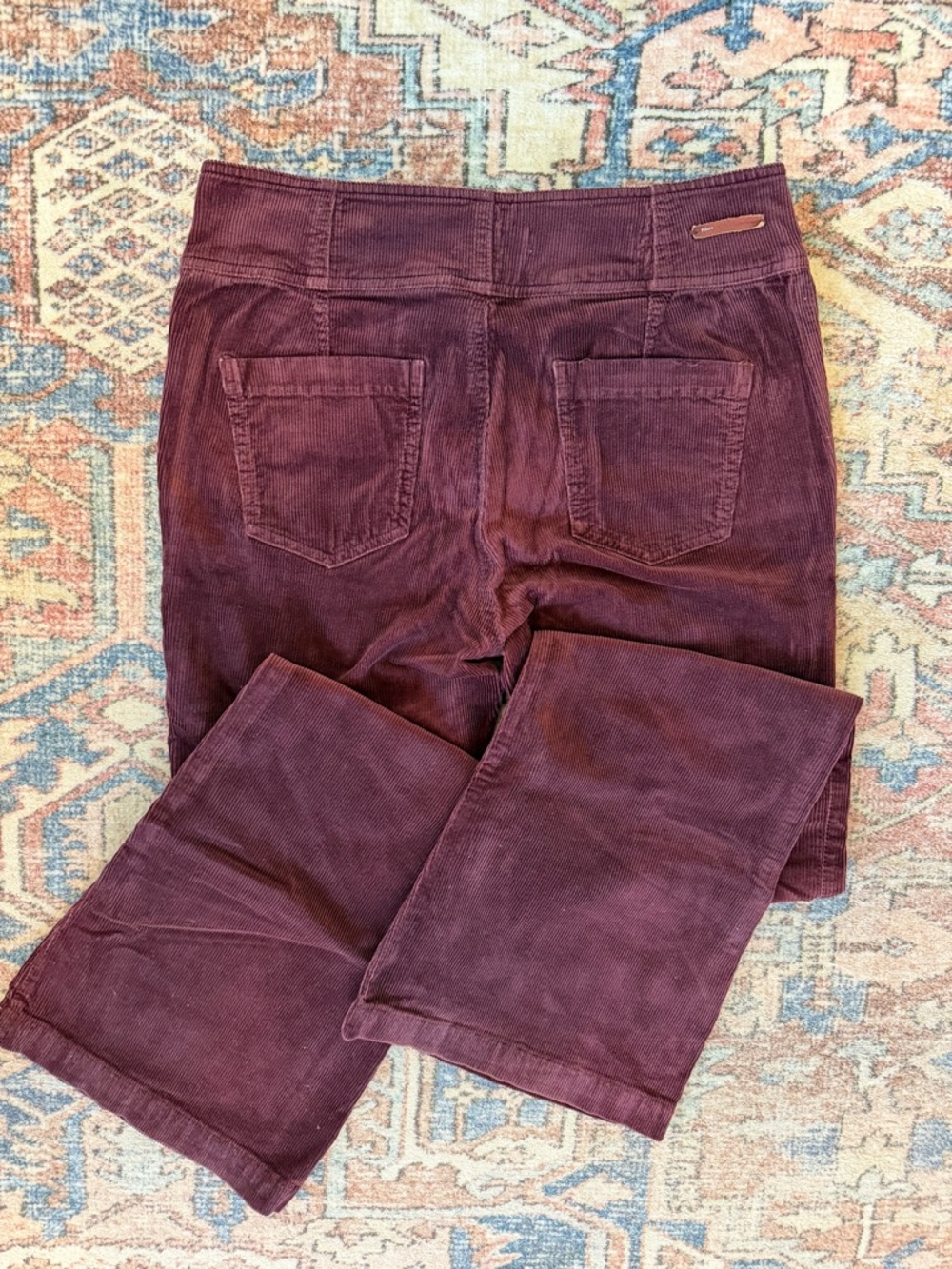 Anthropologie Pilcro Corduroy Flare Pants — Deep Wine - Picture 3 of 6